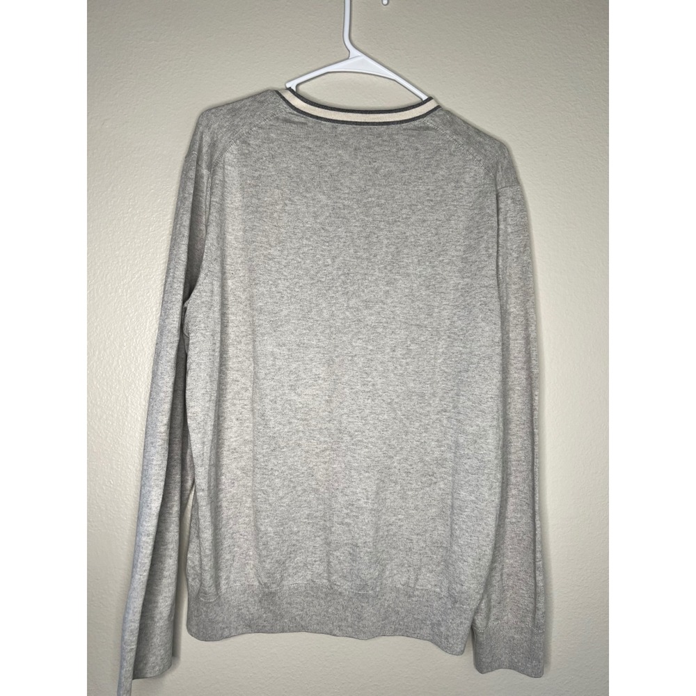 Banana Republic Mens Luxury Blend V Neck Sweater Light Gray Size L - Picture 5 of 6